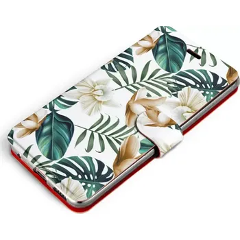 Pouzdro na mobilní telefon Knížkové flip pouzdro Mobiwear - Huawei Nova 9 - MC07P Zlatavé květy a zelené listy - VÝPRODEJ (Parádní flip obal, kryt, pouzdro Mobiwear na mobilní telefon Huawei Nova 9 s motivem MC07P Zlatavé květy a zelené listy - AKCE)