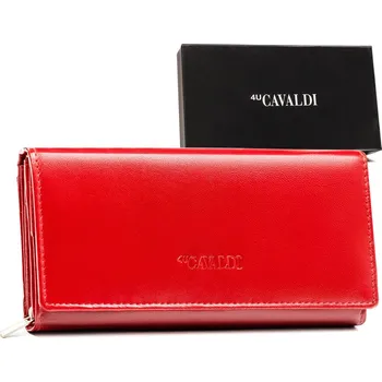 Dámská kožená peněženka v horizontální orientaci se zapínáním Barva: Červená 2