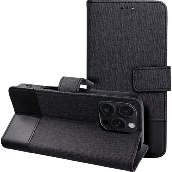 Pouzdro na mobilní telefon Knížkové flip pouzdro - Apple iPhone 16 Pro - COOLCASE GOMMA BOOK - černé (Coolcase Gomma Book flipové pouzdro, obal pro Apple iPhone 16 Pro – elegantní TPU kryt se sloty na karty a magnetickým uzávěrem)