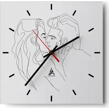 Hodiny Velké nástěnné hodiny na zeď 40x40 Grafika Skleněné hodiny Čtvercové Tiché