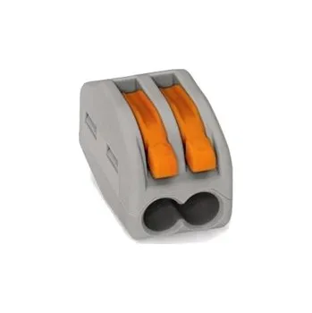 Svorka 2x0,08-2,5 (4) s páčkou, bezšroubová, šedá 222-412