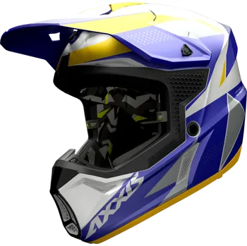 Helma na motorku Přilba AXXIS MX803 WOLF BANDIT C3 MAT modro bílo žlutá Varianta: XL
