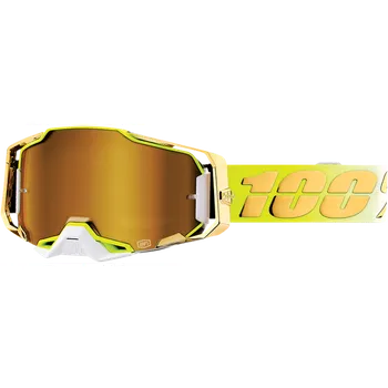 Motocyklové brýle Brýle 100% ARMEGA Goggle Fellgood Gold Mirror žluto zlaté