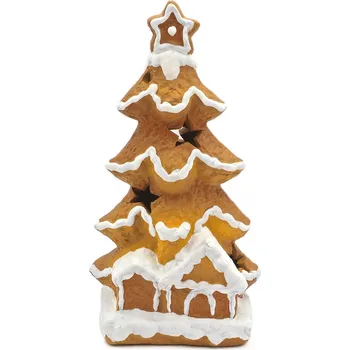 Vánoční dekorace Autronic Perníkové stromeček - vyšší, keramika, LED osvětlení uvnitř KEO005