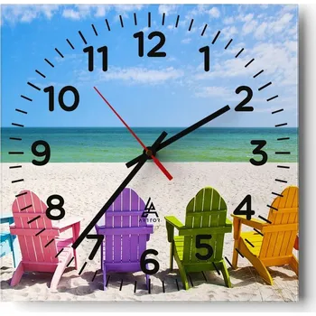 Hodiny Kuchyňské nástěnné hodiny 30x30 Krajina Skleněné hodiny do obýváku Moderní Tiché