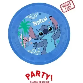 Talíř Plastové talíře Stitch znovupoužitelné 21 cm - 4 ks