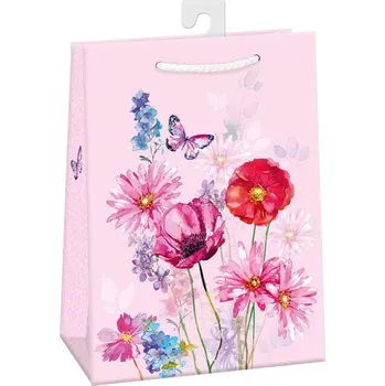 Dárková taška Taška dárková louka růžová 23x32cm papírová