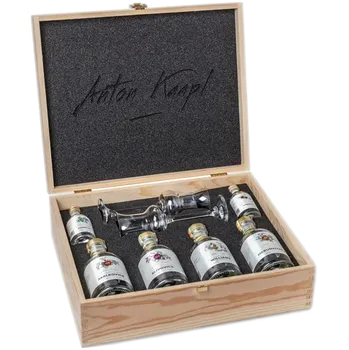Set ovocných destilátů Anton Kaapl Dřevěné dárkové balení velké