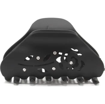 Matný skřipec s kamínky a motivem růže Barva: černá