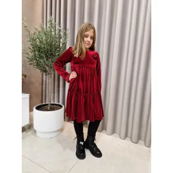 Dívčí šaty Dívčí šaty sametové červené vínové Kija Princess Tylkomet