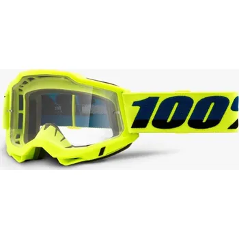 Motocyklové brýle Brýle 100% ACCURI2 Fluo Yellow clear mirror 2021