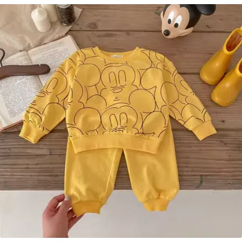 Kojenecká souprava Bavlněná kojenecká tepláková souprava Mickey Mouse Varianta: Žlutá, Velikost: 24M