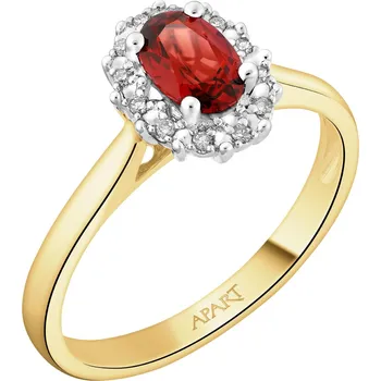 Prsten Zlatý prsten s diamanty a granátem - ryzost 585 - 110.554