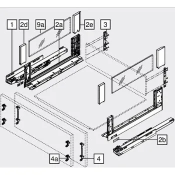 Nábytkové kování Blum K-BLUM Legrabox C Free 500 mm/40 kg, Blumotion/TOB, Orion šedá :: vrut