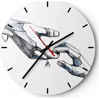 Hodiny Nástěnné hodiny do kuchyně 30x30 Abstrakce Skleněné hodiny do obýváku Tiché