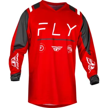 Moto dres Dres FLY F-16 RACING 2024 (červená/bílá/šedá) Varianta: XL
