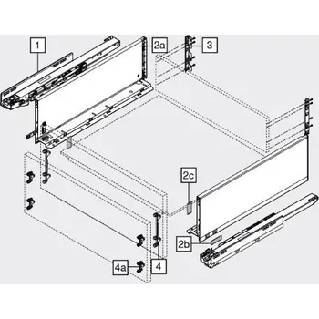 Nábytkové kování Blum K-BLUM Legrabox C Pure 500 mm/70 kg, Blumotion/TOB, Orion šedá :: vrut