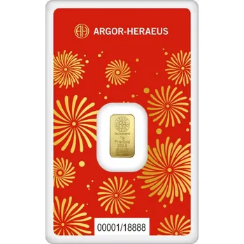 Zlatý slitek 1 g Argor Heraeus Lunar Series III Year of the Snake 2025