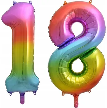 Balónek Osmnáctiny 18 - Duhové balóny 85 cm