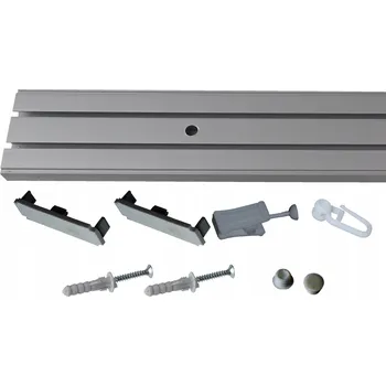 Obraz ŠEDÁ Stropní PVC lišta dvoukolejnicová 1,1 m + sada