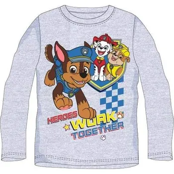 DOVOZ EU Chlapecké tričko Paw Patrol dlouhý rukáv šedé Velikost: 98