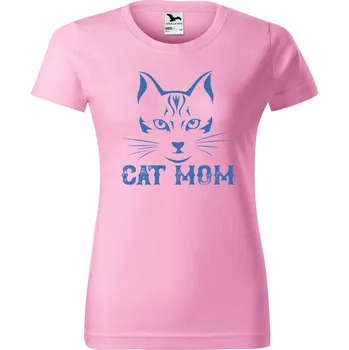 DOBRÝ TRIKO Dámské tričko s potiskem Cat mom Barva: Růžová, Velikost: M