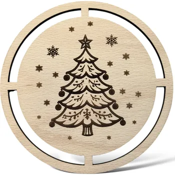 JarisWood Podtácek na macrame průměr 12,4 cm vánoční motiv Povrchová úprava: Bez povrchové úpravy