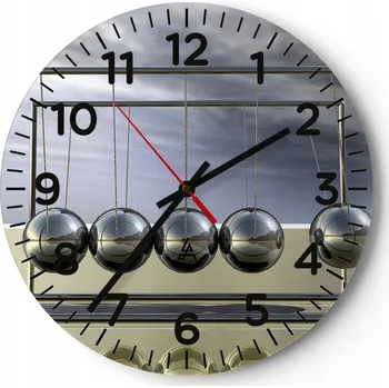 Hodiny Velké nástěnné hodiny 40x40 cm s kyvadlem, skleněné hodiny Kulatý, tiché