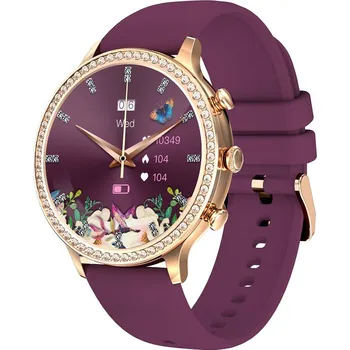 Chytré hodinky Lige Chytré hodinky LUMINA Femi I70 Fit zlaté / bordó silikon 660518