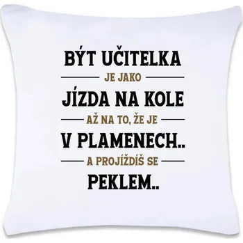 Dekorativní polštářek DOBRÝ TRIKO Polštář s potiskem Být učitelka 40 x 40 cm Oboustranný tisk: NE