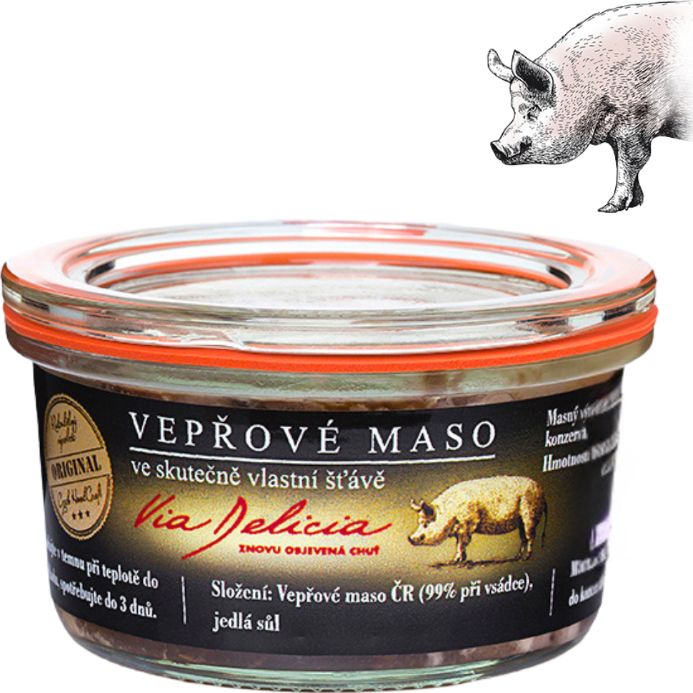 Vepřové maso ve skutečně vlastní šťávě 130 g | Via Delicia