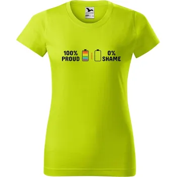 Dámské tričko DOBRÝ TRIKO Dámské tričko s potiskem 100% proud Barva: Limetková, Velikost: S