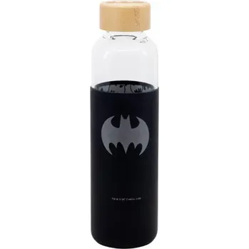 Láhev Skleněná láhev se silikonovým povrchem BATMAN 585ml