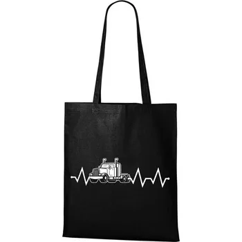 Nákupní taška DOBRÝ TRIKO Bavlněná taška s potiskem Tep trucker Barva: Černá