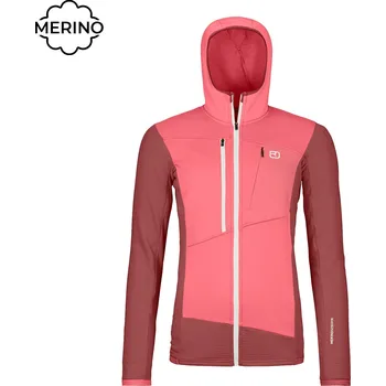 Dámská mikina Technická mikina ORTOVOX Wms Fleece Grid Hoody mountain rose S 2025 - Odesíláme do 24 hodin