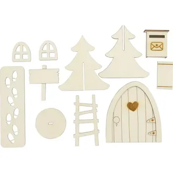 Vánoce Vánoční dřevěná dekorace - Elfí domov
