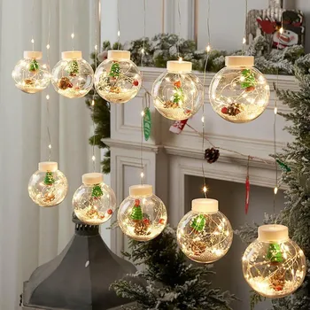 Vánoční světelný řetěz Vánoční svítící řetěz 10 baněk stromeček 3 m teplá bílá