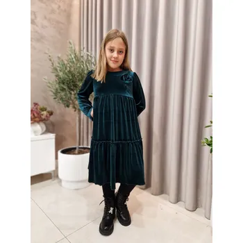 Dívčí šaty Kija Princess Tylkomet lahvově zelené