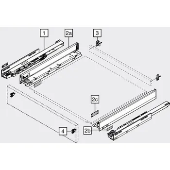 Nábytkové kování Blum K-BLUM Legrabox N 500 mm/40 kg, Blumotion/TOB, Orion šedá :: vrut