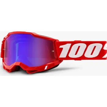 Motocyklové brýle Brýle 100% ACCURI2 Neon Red red/blue mirror 2021