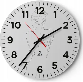 Hodiny Kuchyňské nástěnné hodiny 30x30 Grafika Moderní skleněné hodiny do obýváku Tiché