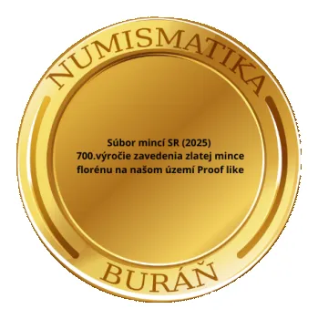 2025 - Rezervace - Soubor SR obehových euromincí 700. výročí zavedení zlaté mince florénu na našem území Proof like