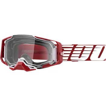Motocyklové brýle Brýle 100% ARMEGA Goggle Deep Red - Clear Lens