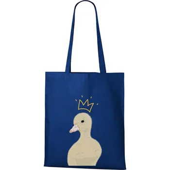 Nákupní taška DOBRÝ TRIKO Bavlněná taška s potiskem Kachnička s korunkou Barva: Královsky modrá