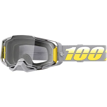 Motocyklové brýle Brýle 100% ARMEGA Goggle Complex Clear Lens žluto šedé