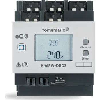 Centrální jednotka pro chytrou domácnost Homematic IP Drátový stmívací akční člen s LCD - na DIN lištu, 3 kanály - HmIPW-DRD3