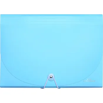 Desky na dokumenty s gumou A4, 7 kapes, pastel modrá A80171