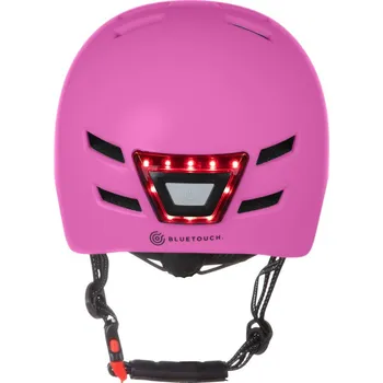 Sport BLUETOUCH bezpečnostní helma s LED - růžová Velikost: S