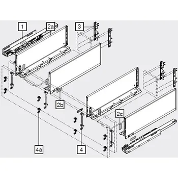 Blum K-BLUM Legrabox C Pure 500 mm/40 kg, Blumotion/TOB, Orion šedá, dřez :: vrut, dřez
