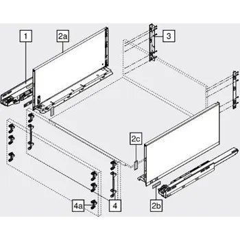 Blum K-BLUM Legrabox F 400 mm/40 kg, Blumotion/TOB, Orion šedá :: vrut